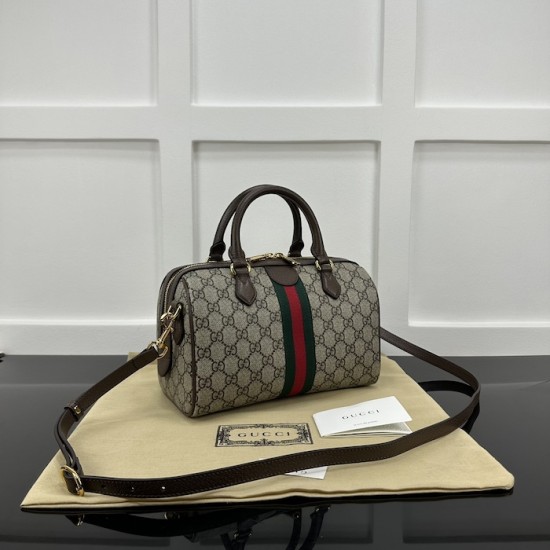 Replica Gucci Ophidia small top handle bag brown ‎772061