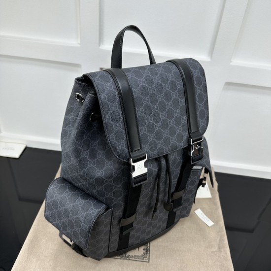 Replica Gucci Black GG Supreme canvas backpack ‎792080