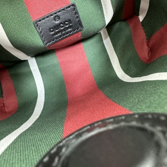 Replica Gucci GG Emblem mini bucket bag black ‎815118