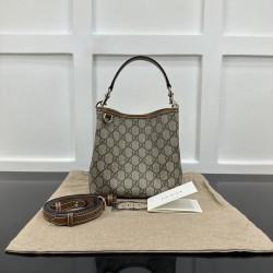 Replica Gucci GG Emblem mini bucket bag brown ‎815118