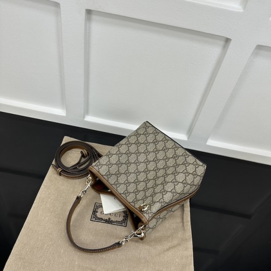 Gucci GG Emblem mini bucket bag brown ‎815118