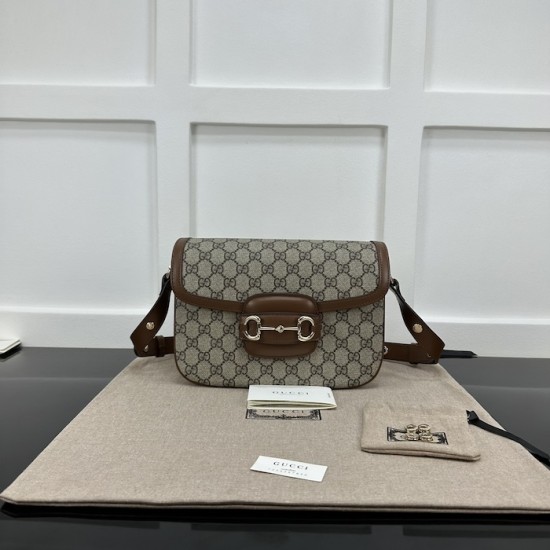 Replica Gucci Horsebit 1955 small shoulder bag brown ‎815178