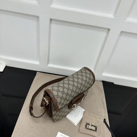 Replica Gucci Horsebit 1955 small shoulder bag brown ‎815178