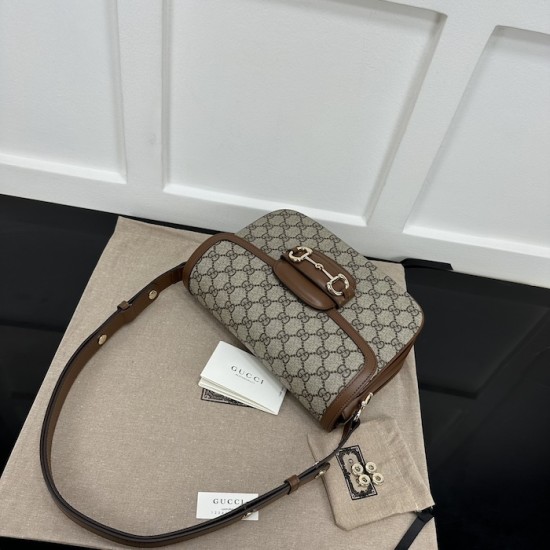 Replica Gucci Horsebit 1955 small shoulder bag brown ‎815178