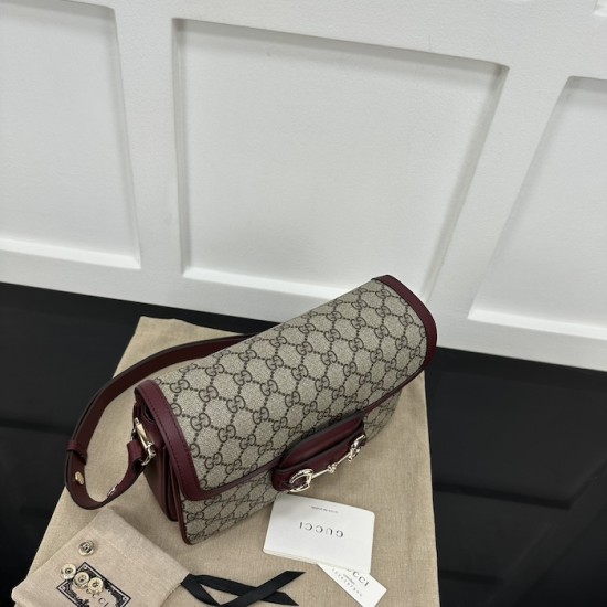 Replica Gucci Horsebit 1955 small shoulder bag red ‎815178