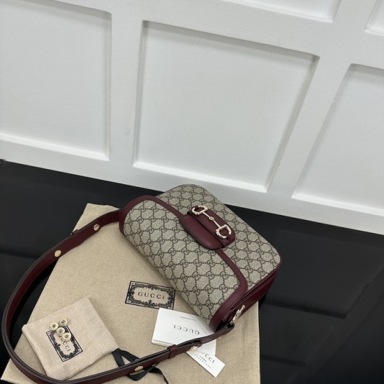 Replica Gucci Horsebit 1955 small shoulder bag red ‎815178