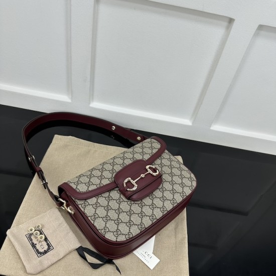 Replica Gucci Horsebit 1955 small shoulder bag red ‎815178