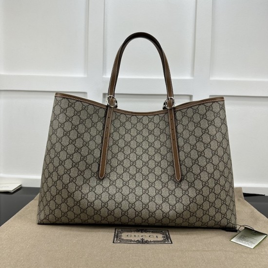 Replica Gucci GG Emblem large tote bag brown ‎815212