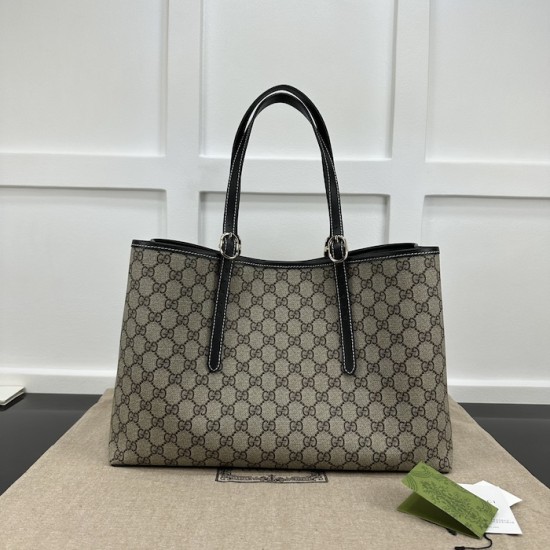 Replica Gucci GG Emblem medium tote bag black ‎815213