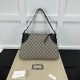 Gucci GG Emblem large shoulder bag black ‎815217