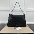 Replica Gucci GG Emblem large shoulder bag black smooth leather