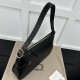 Replica Gucci GG Emblem large shoulder bag black smooth leather