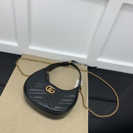 Replica Gucci GG Marmont mini shoulder bag black ‎699514