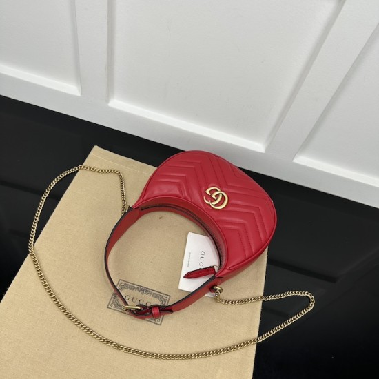 replica G*u*i gg marmont mini shoulder bag red ‎699514