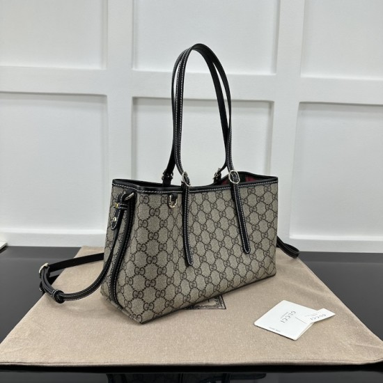 Replica Gucci GG Emblem small tote bag black ‎815214