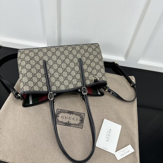 Replica Gucci GG Emblem small tote bag black ‎815214