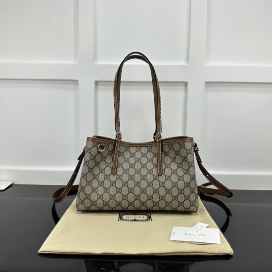 Replica Gucci GG Emblem small tote bag brown ‎815214