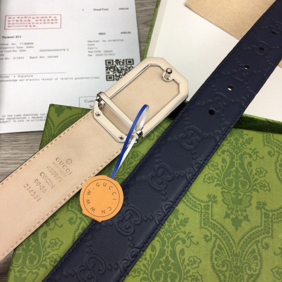 Gucci Signature leather belt Blue