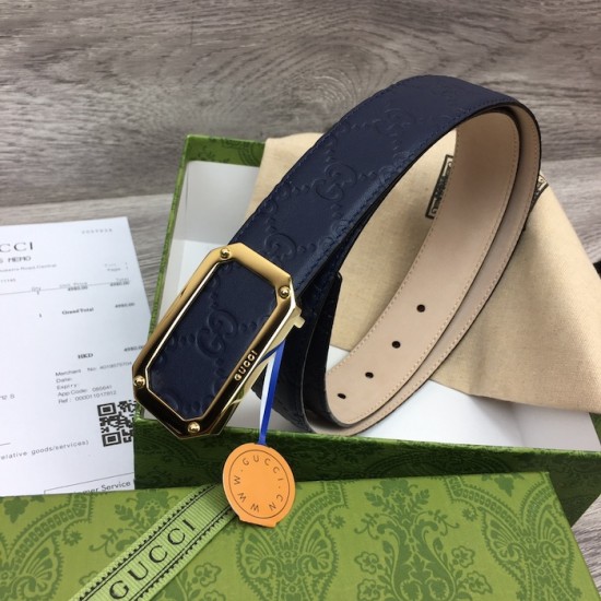 Gucci Signature leather belt Blue