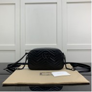 Replica Gucci GG Marmont small shoulder black bag 447632