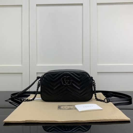 replica G*u*i gg marmont small shoulder black bag 447632