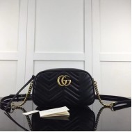 Replica Gucci GG Marmont small shoulder bag ‎Black 447632