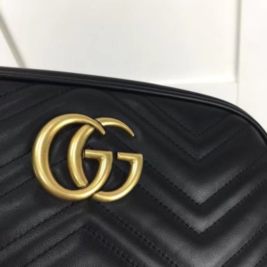 Replica Gucci GG Marmont small shoulder bag ‎Black 447632