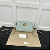 Replica Gucci GG Marmont small shoulder bag Green 447632