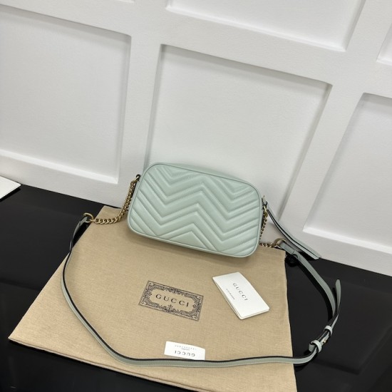 Replica Gucci GG Marmont small shoulder bag Green 447632