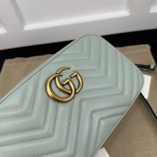 replica G*u*i gg marmont small shoulder bag green 447632