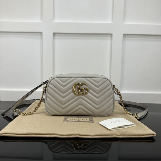 replica G*u*i gg marmont small shoulder bag grey 447632