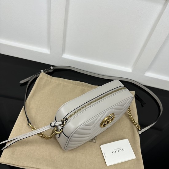 replica G*u*i gg marmont small shoulder bag grey 447632