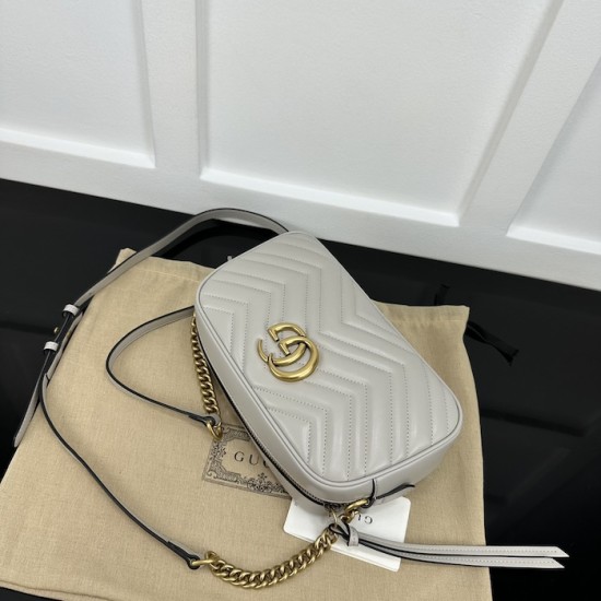 replica G*u*i gg marmont small shoulder bag grey 447632