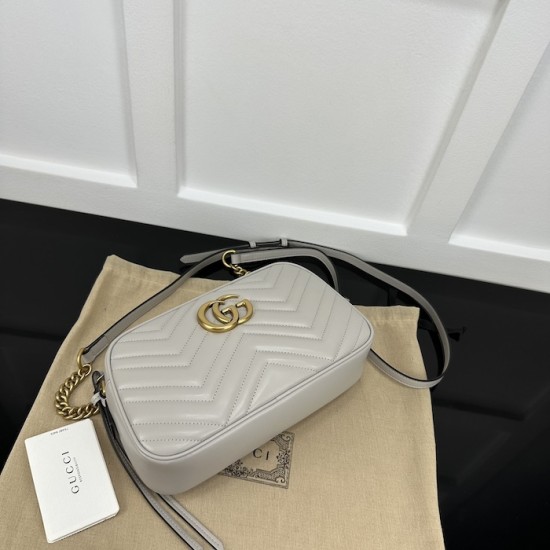 replica G*u*i gg marmont small shoulder bag grey 447632