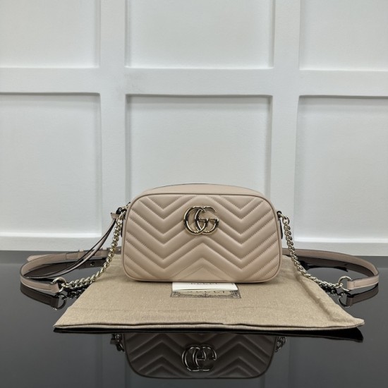 Replica Gucci GG Marmont small shoulder bag nude 447632