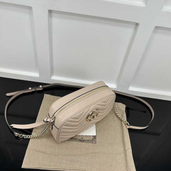 Replica Gucci GG Marmont small shoulder bag nude 447632