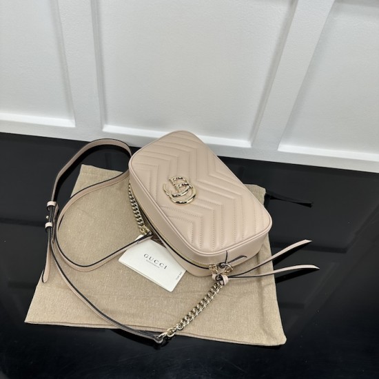 replica G*u*i gg marmont small shoulder bag nude 447632