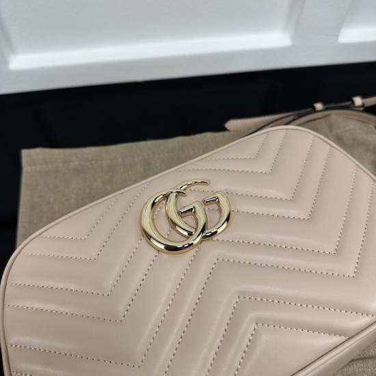 Replica Gucci GG Marmont small shoulder bag nude 447632