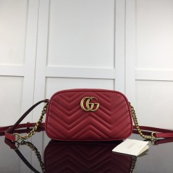 Replica Gucci GG Marmont small shoulder bag Red 447632