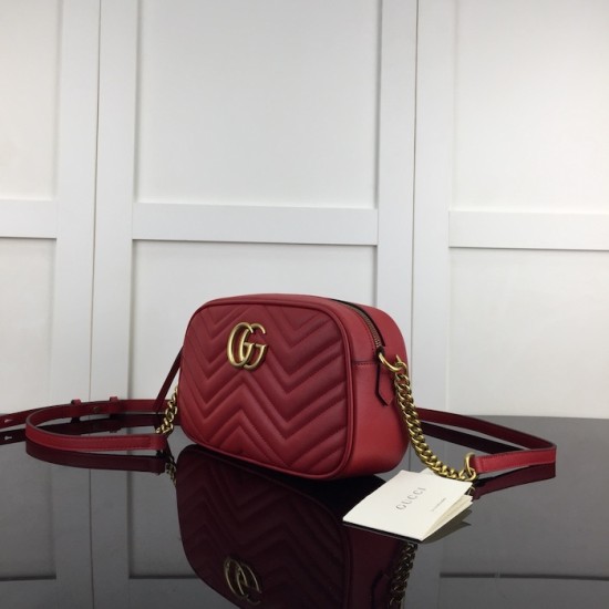 replica G*u*i gg marmont small shoulder bag red 447632