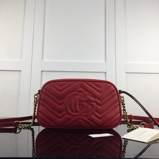 replica G*u*i gg marmont small shoulder bag red 447632