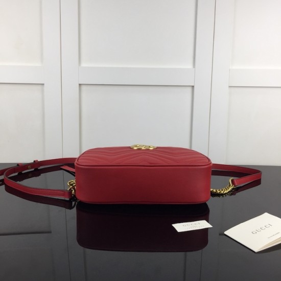 Replica Gucci GG Marmont small shoulder bag Red 447632