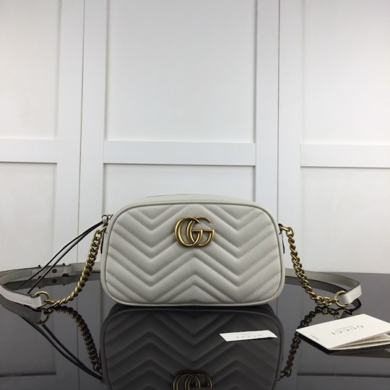 replica G*u*i gg marmont small shoulder bag white 447632