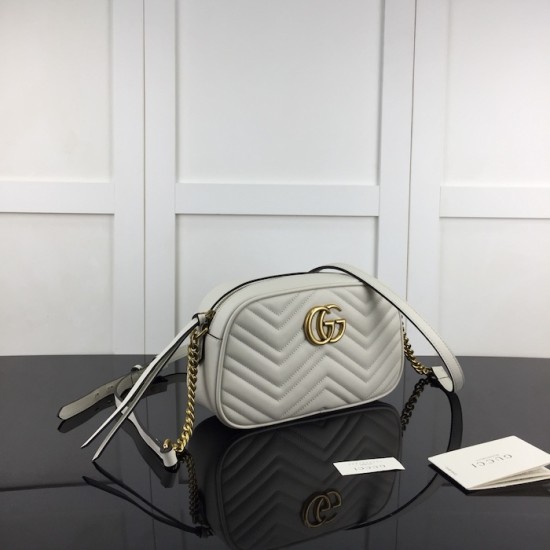 Replica Gucci GG Marmont small shoulder bag White 447632