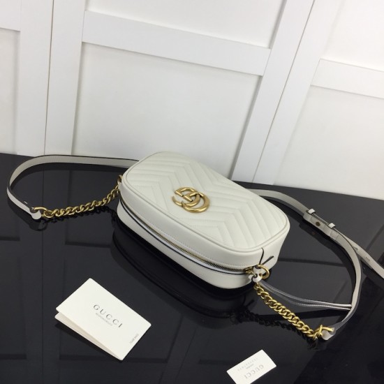 replica G*u*i gg marmont small shoulder bag white 447632