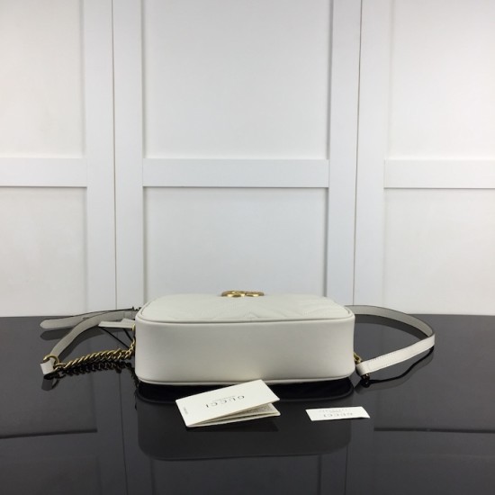 replica G*u*i gg marmont small shoulder bag white 447632