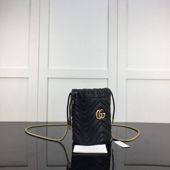 replica G*u*i gg marmont mini bucket bag black ‎575163