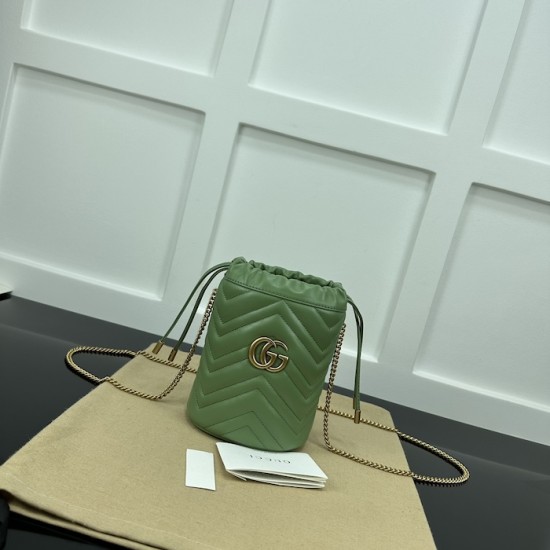 Replica Gucci GG Marmont mini bucket bag Green ‎575163