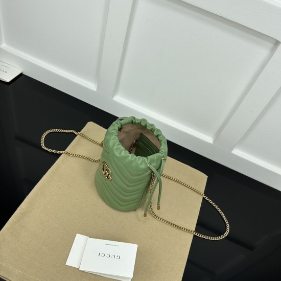 replica G*u*i gg marmont mini bucket bag green ‎575163