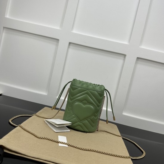 replica G*u*i gg marmont mini bucket bag green ‎575163